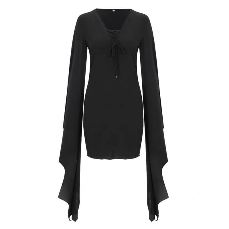 Christmas Halloween Solid Color Irregular Dress with Straps